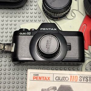Pentax Auto 110 Camera Kit – Complete Set w/ 3 Lenses & Flash (Fully Working)